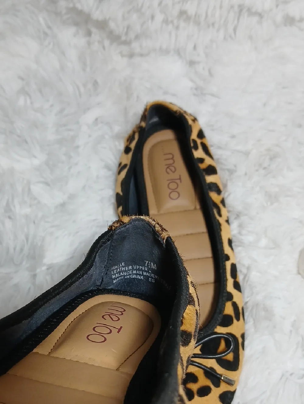 Animal Print Ballet Flats 7.5 Me Too Calf Hair Animal Print